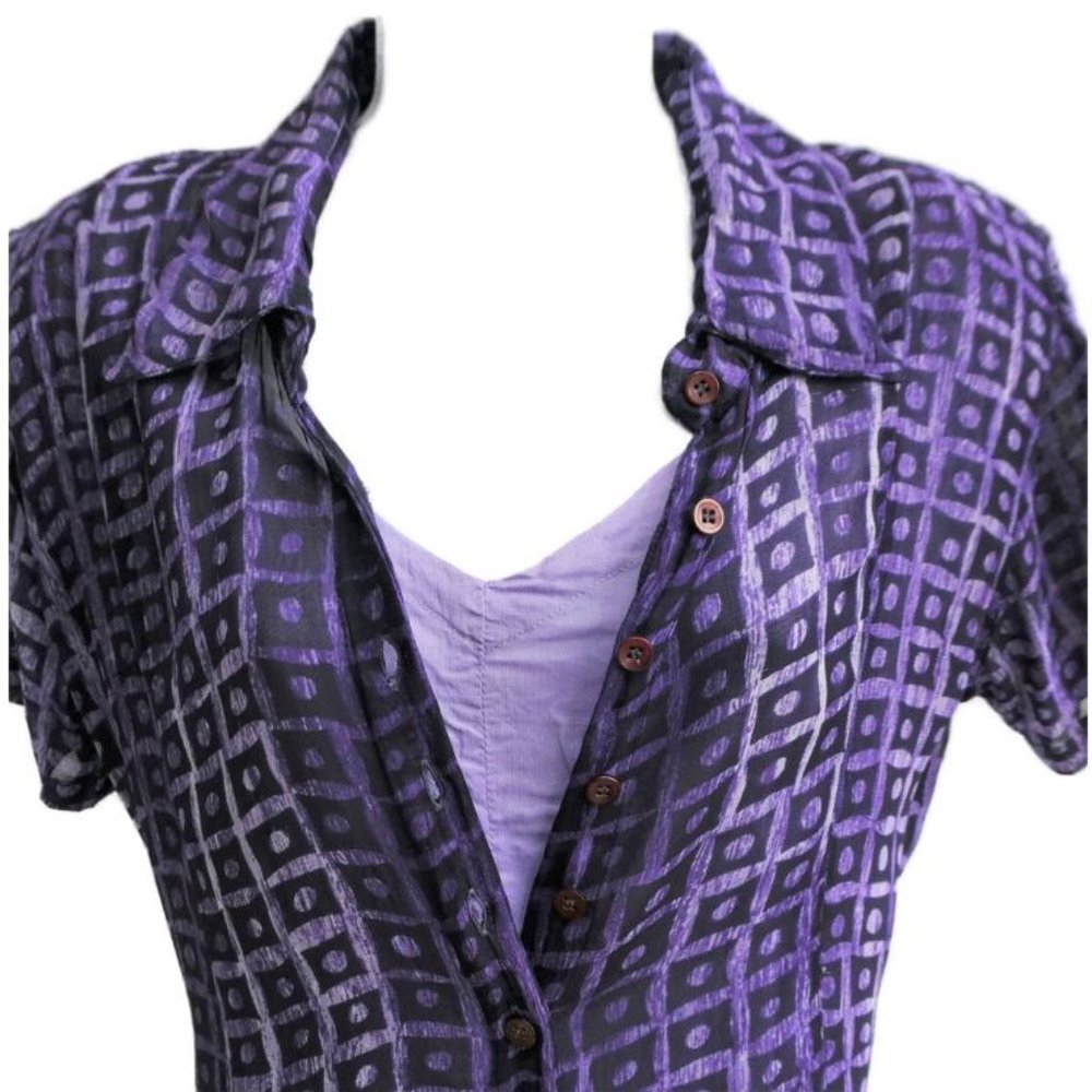 American Angel Vintage Mini Dress Lined Tank Slip Purple Retro Tie back Panel M